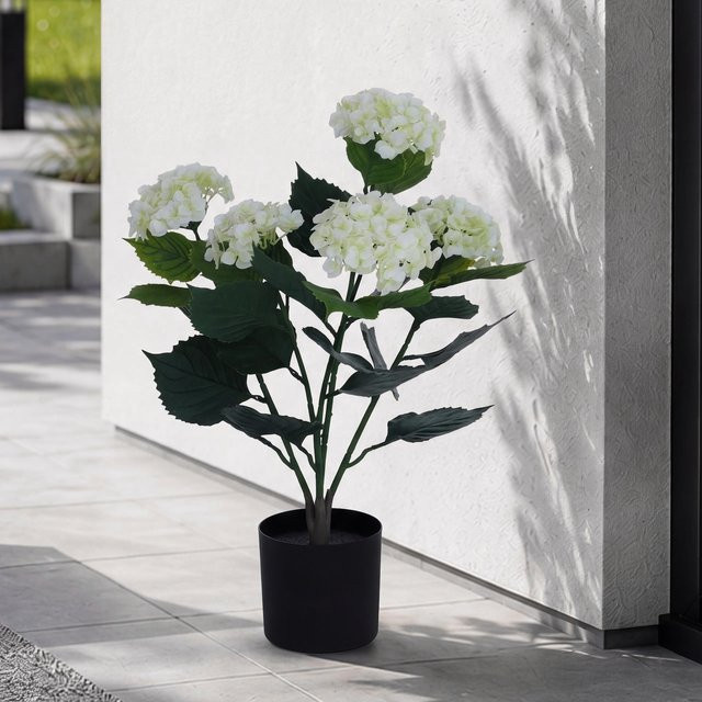 Künstliche Hortensie MCW Dekopflanze in Weiß, H x B x T: 64 x 40 x 40 cm - Bild 1