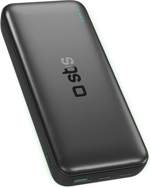 SBS Infinity PowerBank 20.000 mAh mit USB-A und USB-C in Schwarz - Bild 1