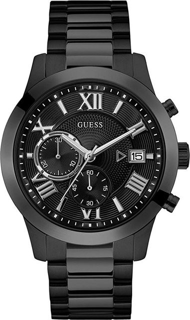 Guess Chronograph Herrenuhr, Edelstahl, Schwarz, Quarz, 44 mm - Bild 1