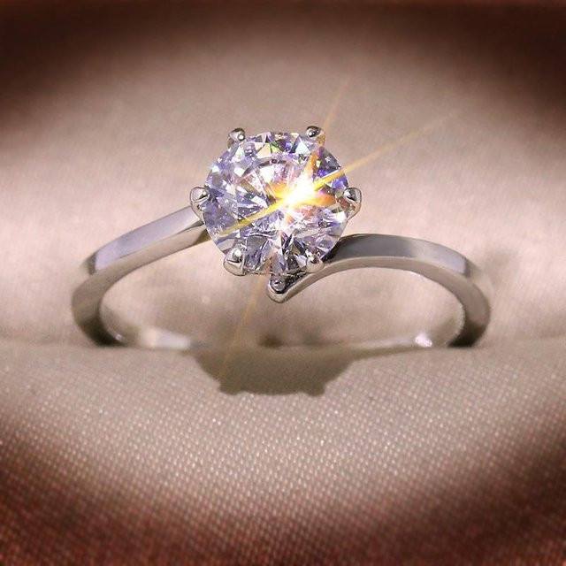 YIRAN Ring, Imitations-Moissanit, Zirkonia, Kupfer, gray, Damen - Bild 1