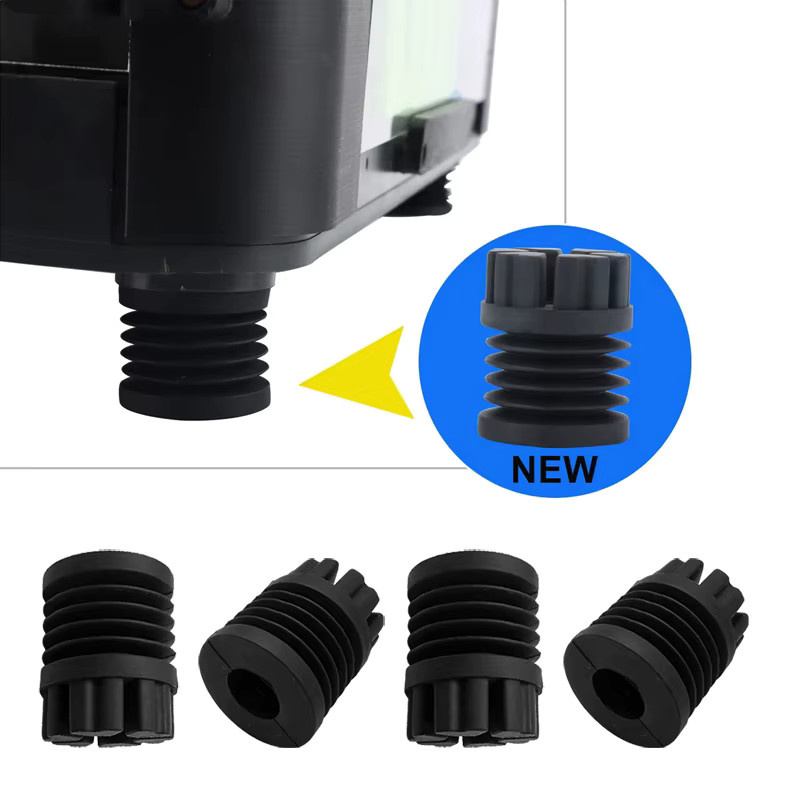 Anti-Vibrations-Füße für Bambu Lab P1S und X1 Carbon, rutschfeste und staubgeschützte Gummi-Pads in Schwarz, passend für H2D A1 und A1 Mini 3D-Drucker - Bild 2