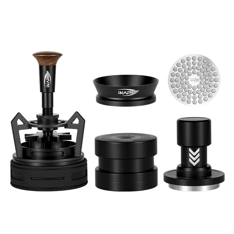 IKAPE 5-in-1 Espresso-Werkzeugset aus Edelstahl in Schwarz mit Tamper, Verteiler, WDT-Tool, Puck-Sieb und Dosiertrichter für 51mm, 54mm und 58mm - Bild 5