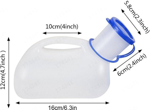 CosyHome Urinflasche für Damen und Herren, weiß, 1000 ml - Bild 1