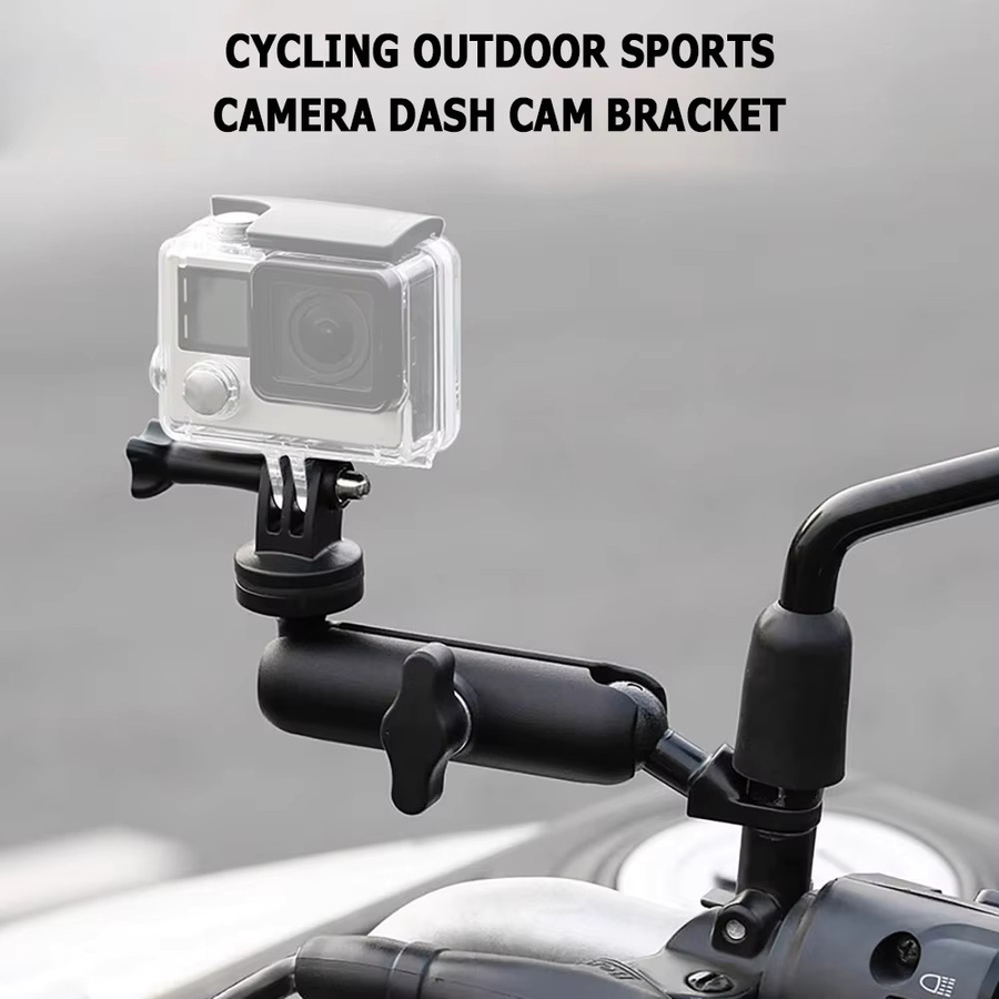TUNEDEE Kamerahalterung aus Aluminiumlegierung für Motorrad und Fahrrad in Schwarz, Lenker- und Spiegelhalterung kompatibel mit GoPro Hero, Insta360 und DJI Osmo Action - Bild 4