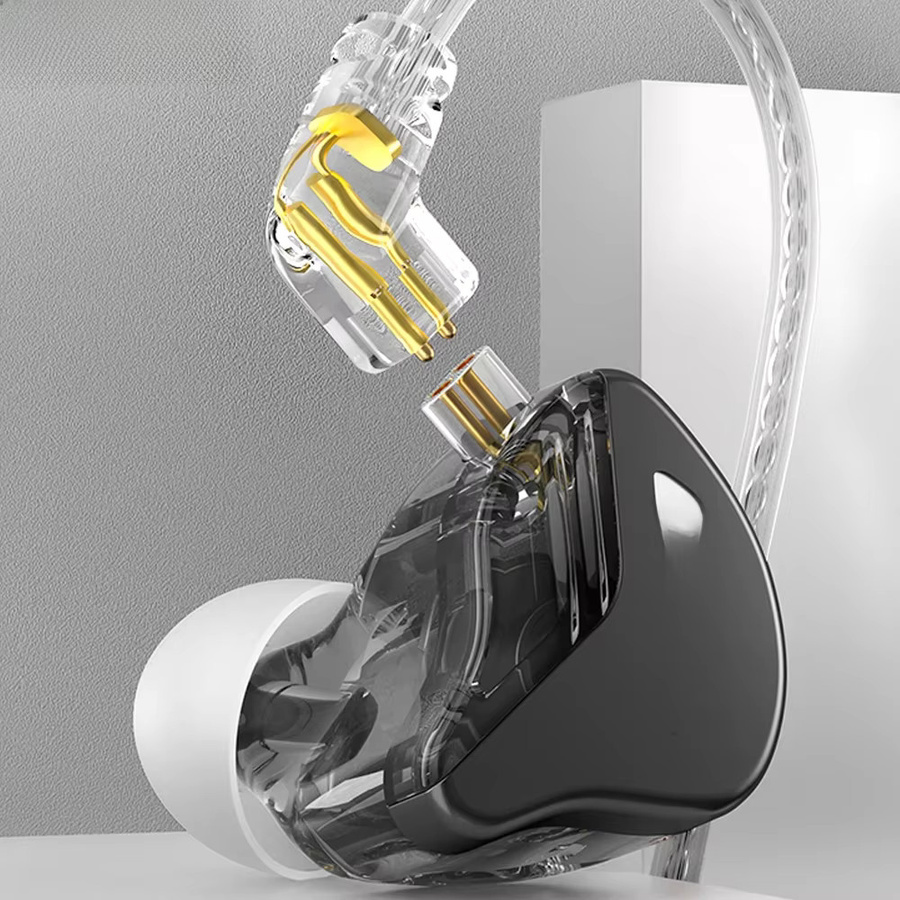 CCA CRA In-Ear-Monitor-Kopfhörer mit dynamischem Treiber und ultradünner Membran in Silber Transparent - Bild 1