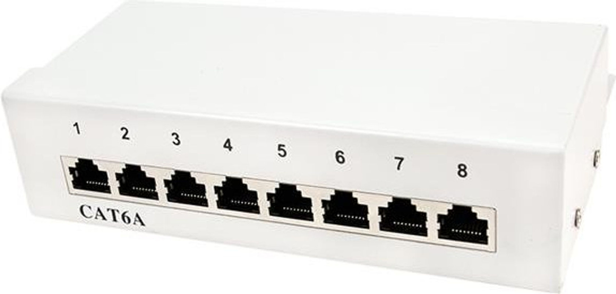 LogiLink Patch Panel CAT 6a mit 8 RJ-45 Ports für Ethernet/LAN, Hellgrau - Bild 2