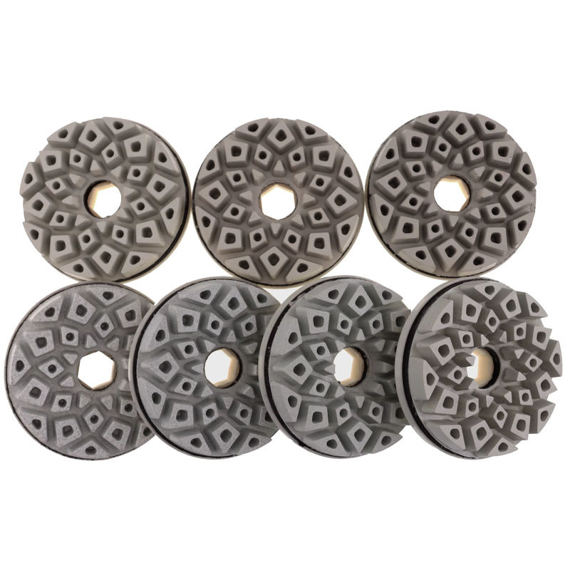 RIJILEI Schleifpads Set für Kantenpolitur von Granit, Marmor und Beton, 7 Stück, Durchmesser: 100 mm, Farbe: Grau - Bild 2