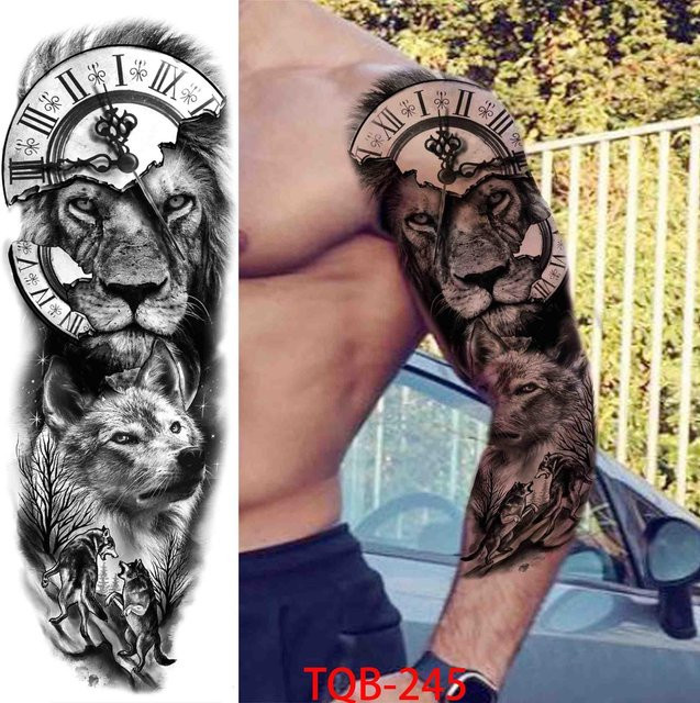 Temporäre Tattoo-Ärmel Flower Love, Unisex - Bild 1