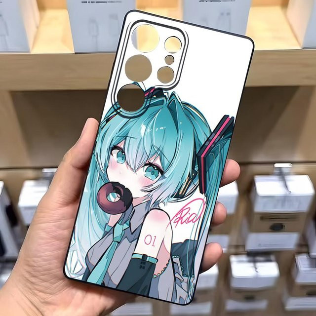 Potdemiel Handyhülle Hatsune Miku Design für Samsung Galaxy S26 S25 S24 FE S23 S22 S21 S20 Ultra Note20 Ultra Softshell Schwarz - Bild 1