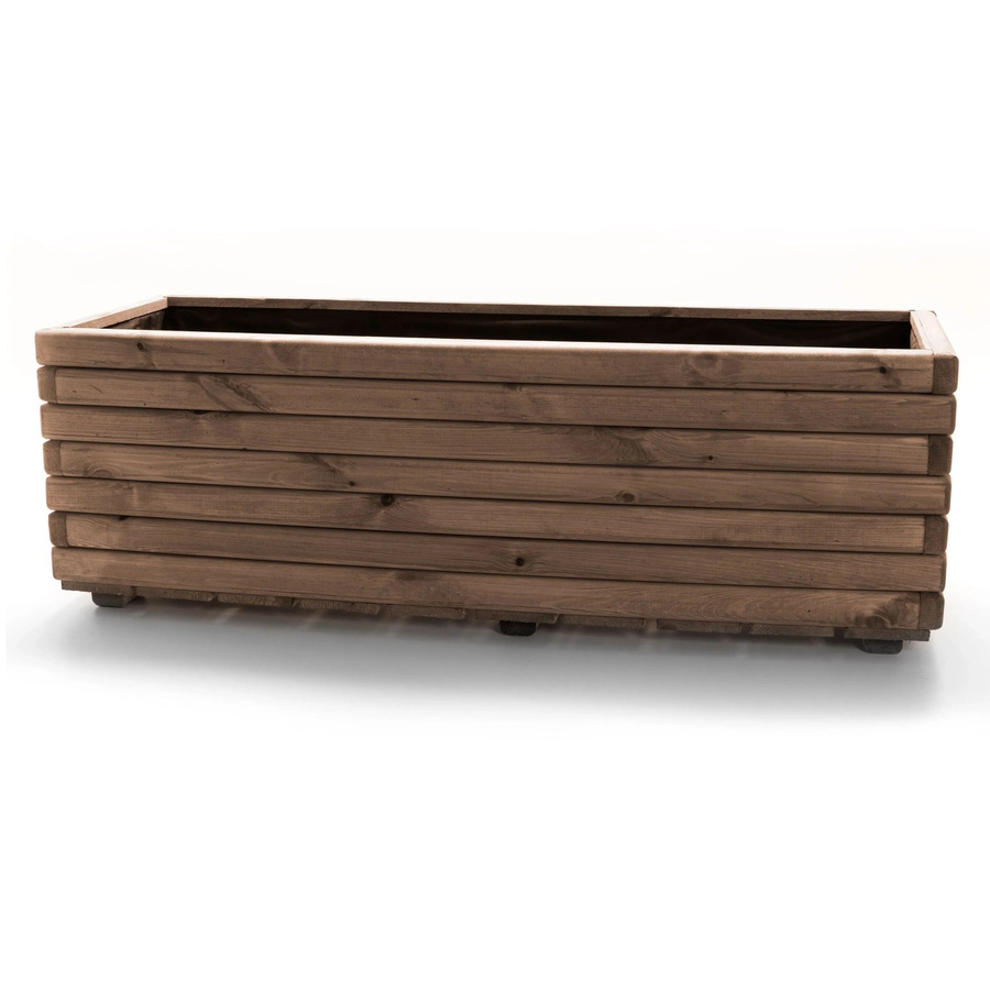 HolzFee Pflanzkasten Akzent aus Kiefer in Dunkelbraun mit rustikalem Design, B/T/H: 118 x 40 x 40 cm - Bild 2