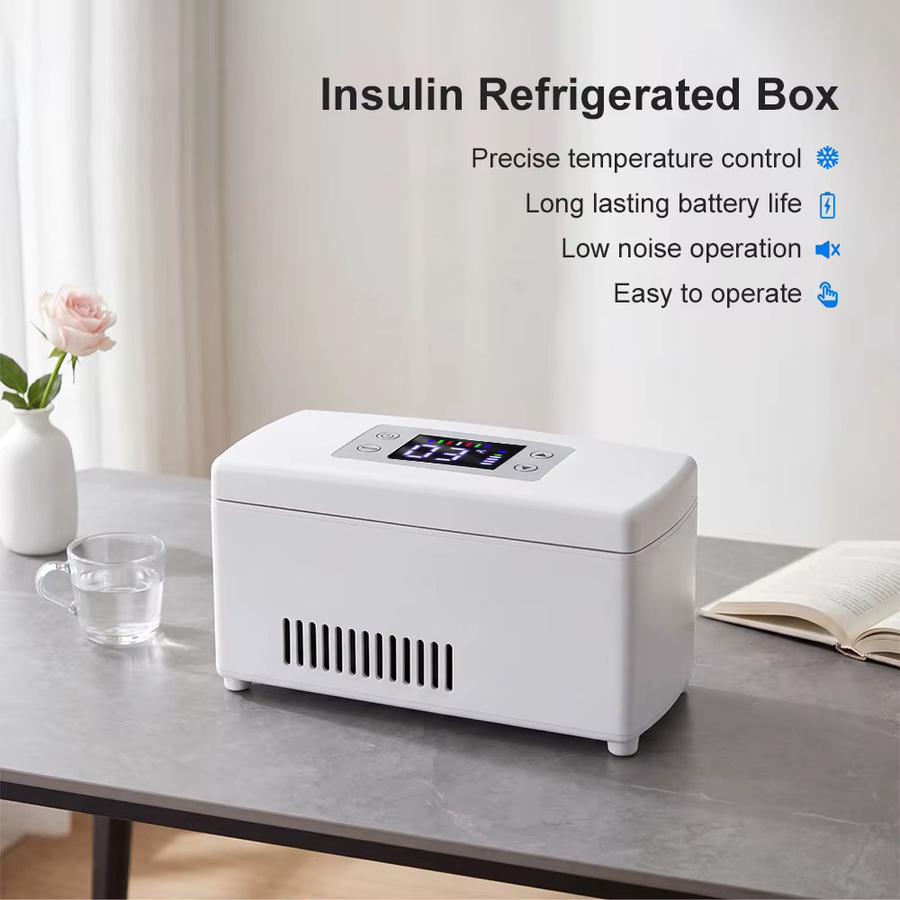 Tragbare Mini-Kühlbox von SALORIE in Weiß mit USB-Aufladung und Thermostat für Medikamente, Insulin und Wachstumshormone - Bild 2