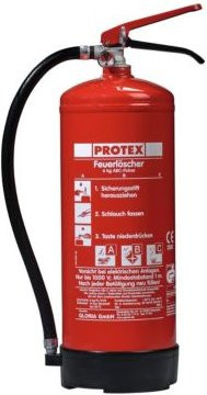 Gloria Feuerlöscher PDE6 Protex Pulver in Rot aus Aluminium mit DIN EN 3 und Löschleistung 27 A/183 B/C - Bild 1