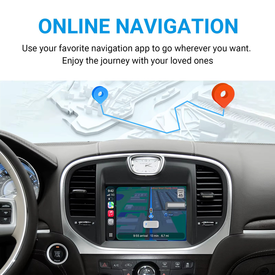 Ezonetronics Wireless CarPlay und Android Auto Nachrüstsatz Decoderbox für Chrysler 300-Serie 2011–2016 in Schwarz mit Wi-Fi und Bluetooth - Bild 5