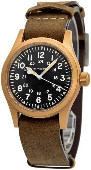 Hamilton Armbanduhr, Mechanisch, Handaufzug, Titan, Leder, Herren - Bild 1