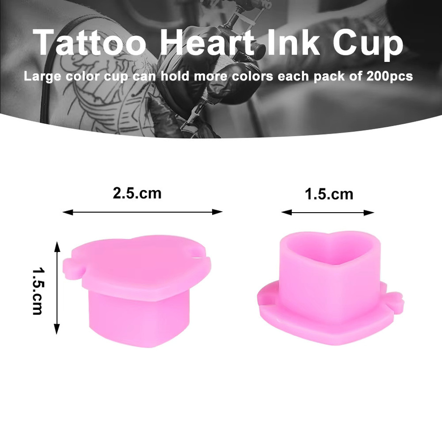 JUN.M Microblading Tattoo Ink Cups, Kunststoff, Einweg, mit Kappe - Bild 2