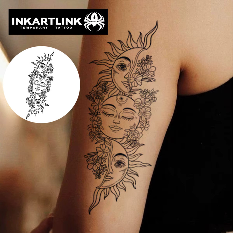 INKARTLINK Sonnenblumen-Saft Tattoo-Pflaster, wasserfest - Bild 2