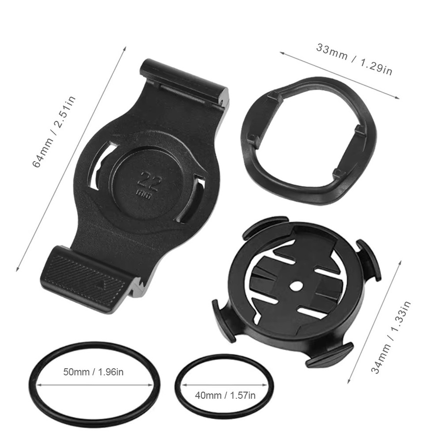 QuickFit Fahrrad-Tachometerhalterung für Garmin, abnehmbare MTB Stoppuhr-Basis, Schwarz, 20/22/26mm - Bild 5