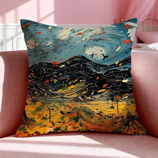 JMG Clothing Kissenbezug Jackson Pollock Kunst Design, Mehrfarbig, B/H: 50 x 50 cm - Bild 1