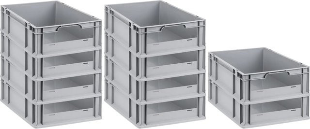 PROREGAL SparSet 10x Eurobox NextGen Insight Eurobehälter mit offener Front, Grau, H x B x T: 17 x 40 x 60 cm - Bild 1