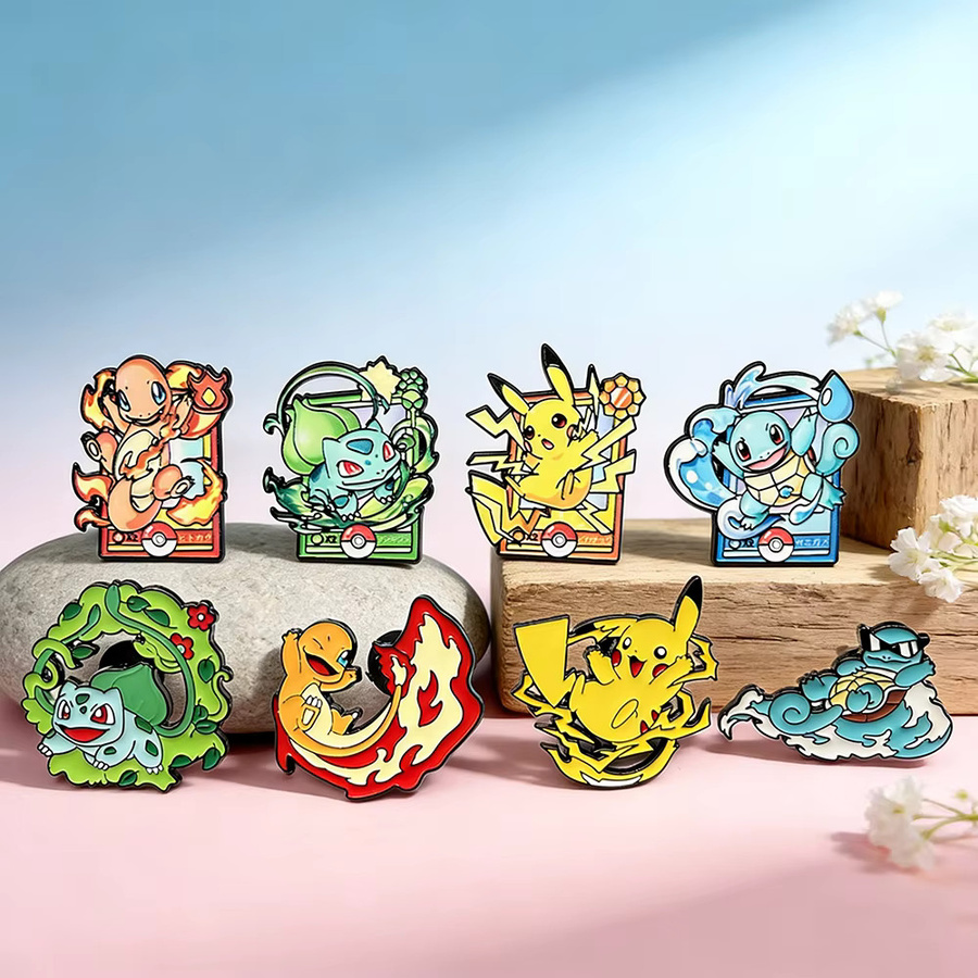 Potdemiel Pokemon Emaille-Pins, 8 Stück Set, Metall, Bunt, Unisex - Bild 2
