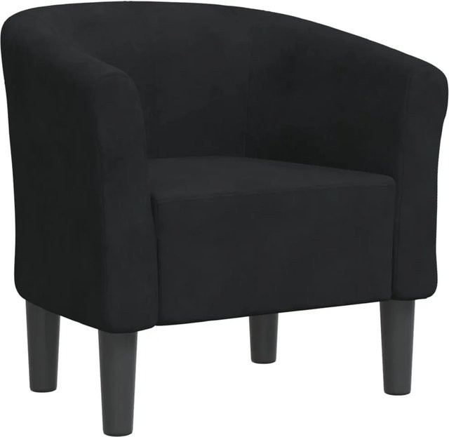 vidaXL Clubsessel Schwarz mit Samtbezug und Holzgestell, B/T/H: 70 x 76 x 68 cm - Bild 1