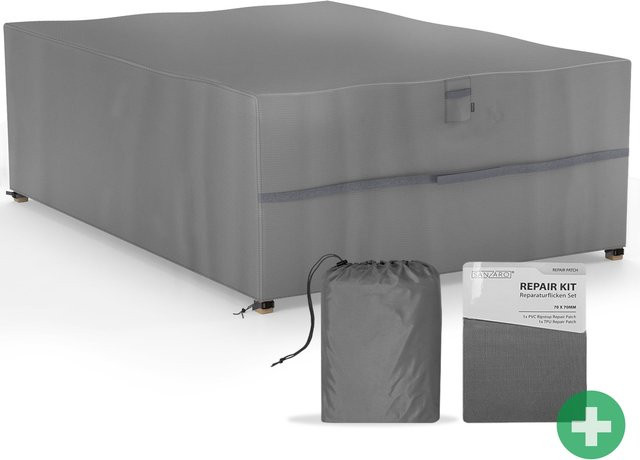 SANZARO Schutzhülle für Gartentisch und Sitzgruppe, UV-beständig, grau, B/T/H: 280 x 204 x 90 cm - Bild 1
