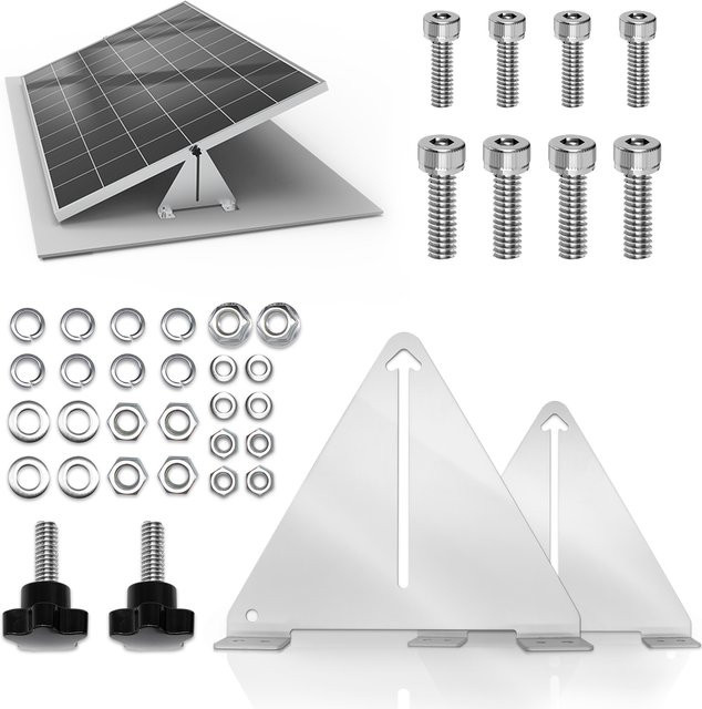 CP-SETUNO Solar Panel Tilt & Flip Verstellbare Solarpaneelhalterung Montage Rack in Silber - Bild 1
