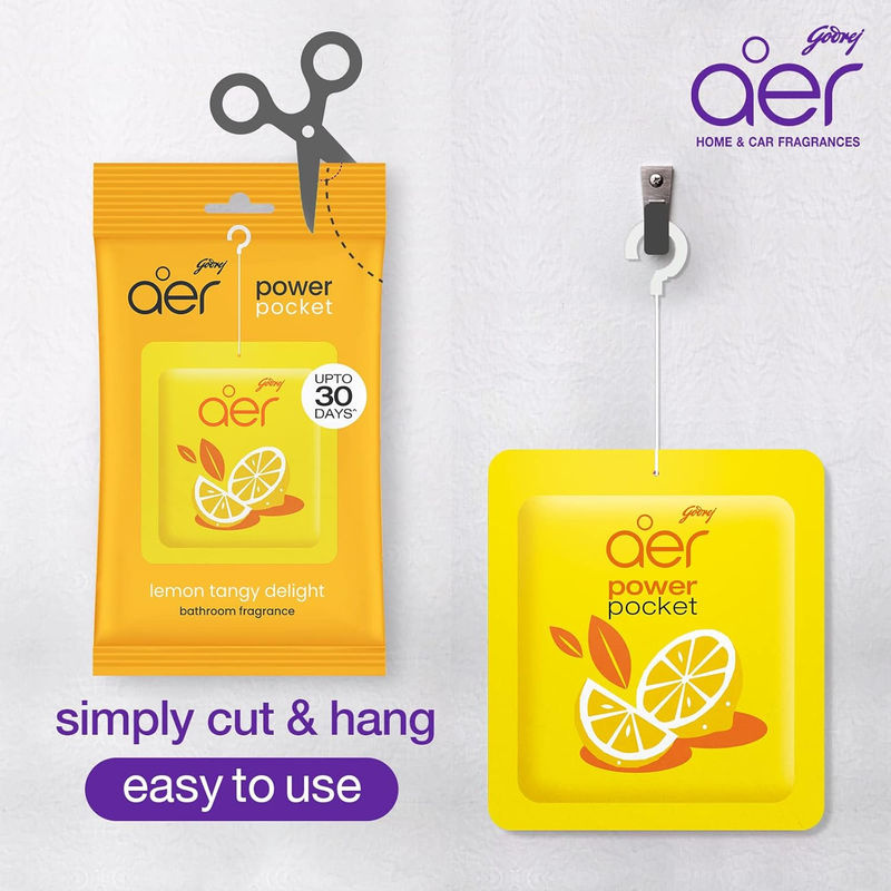 Godrej Aer Power Pocket Badezimmerlufterfrischer floral, hängend, mehrfarbig, 3er-Pack, 10g pro Stück - Bild 6