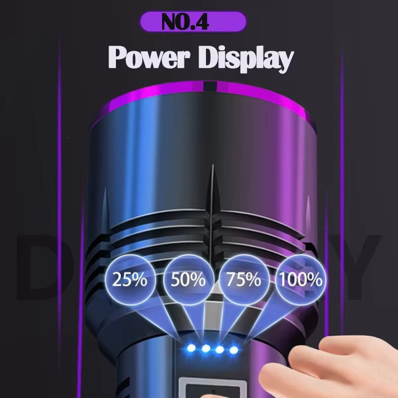 KENSUN UV-Taschenlampe 80 W mit 365 nm Wellenlänge, wiederaufladbar via USB-C, Schwarz und Violett - Bild 5