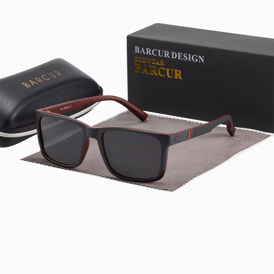 Barcur Sonnenbrille, Quadrat, Vollrand, Kunststoff, Unisex - Bild 2