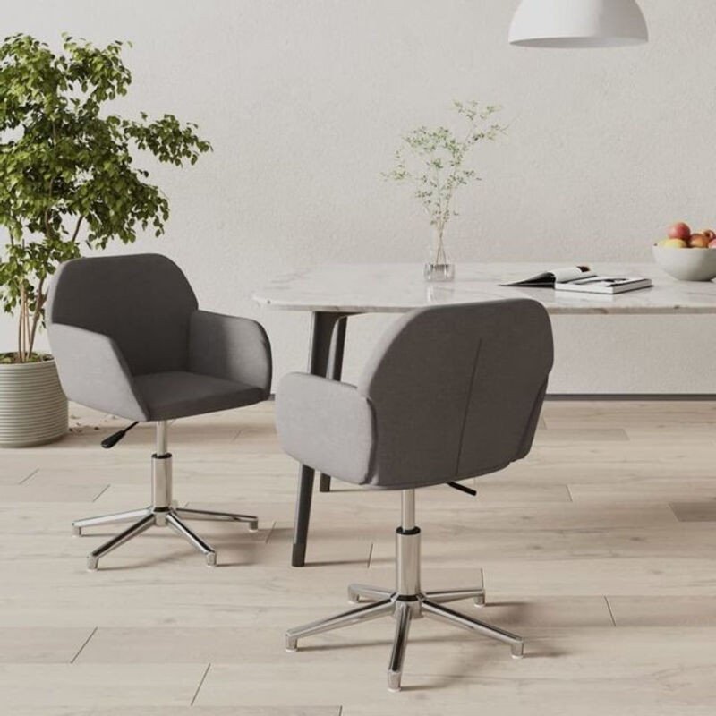 2er Set Vidaxl Esszimmerstühle drehbar in Hellgrau aus Stoff und Metall im modernen Design - Bild 1