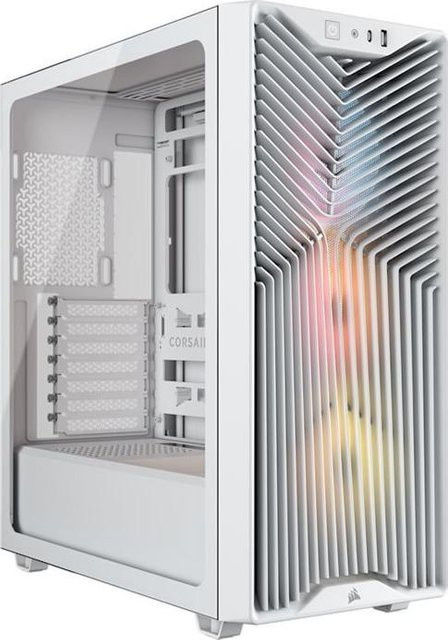 Corsair 3200D RS ARGB Midi-Tower PC-Gehäuse in Weiß mit ATX-Unterstützung und Tempered Glass sowie ARGB-Lüftern - Bild 1