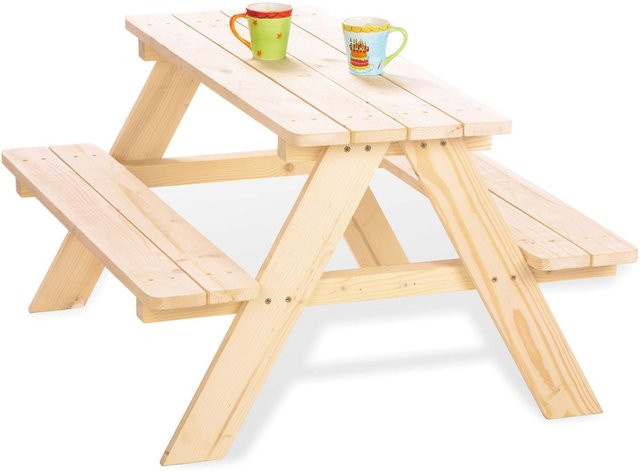 Pinolino Kindersitzgarnitur Nicki aus Fichtenholz für 4 Personen in Beige und Braun - Bild 1
