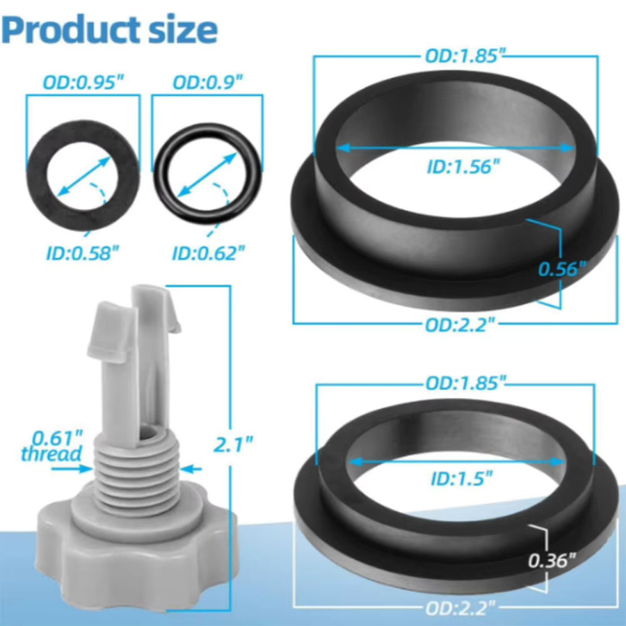 Intex Ersatzteile Dichtungssatz für Sandfilter-Pumpen, Schwarz - Bild 5