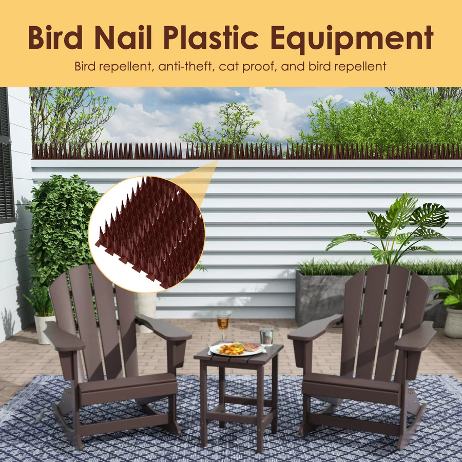 Vogel Repeller Spikes zur Abschreckung von Tauben, Eichhörnchen und Katzen für Wand, Garten und Zaun, Farbe: Braun - Bild 4