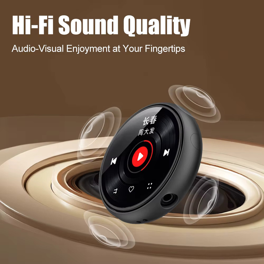 Famue BF03 MP3-Player mit 64GB Speicher, Bluetooth 5.3 und Halo-Design für verlustfreie Musik und Sprachaufnahme in Schwarz oder Weiß - Bild 3