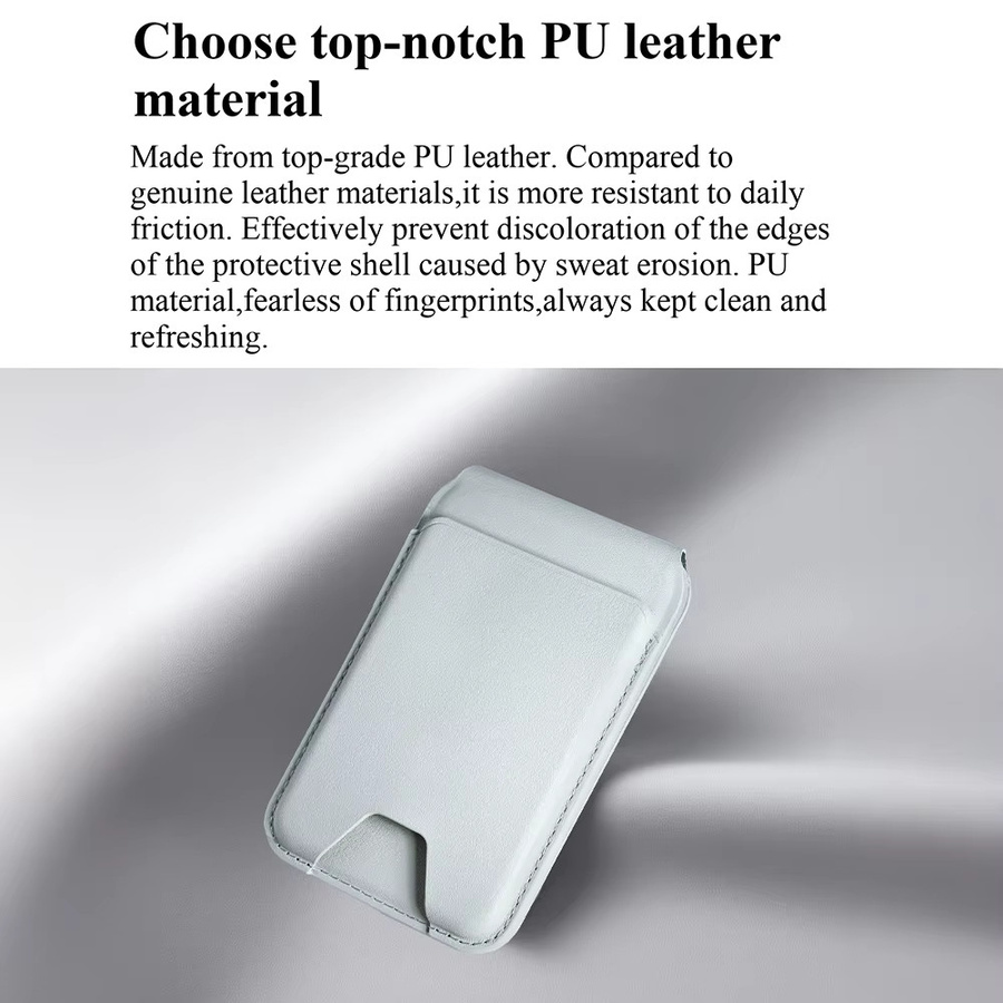 Magnetischer Kartenhalter aus PU-Leder als Brieftaschenständer für MagSafe iPhone, Samsung und Xiaomi mit integriertem Kartenständer zur Aufbewahrung mehrerer Karten - Bild 2