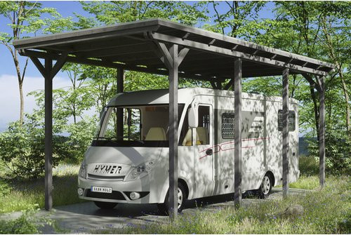 SKANHOLZ Carport Emsland 2, farbbehandelt, grau, B: 404 cm, T: 846 cm, Höhe: 372 cm - Bild 1