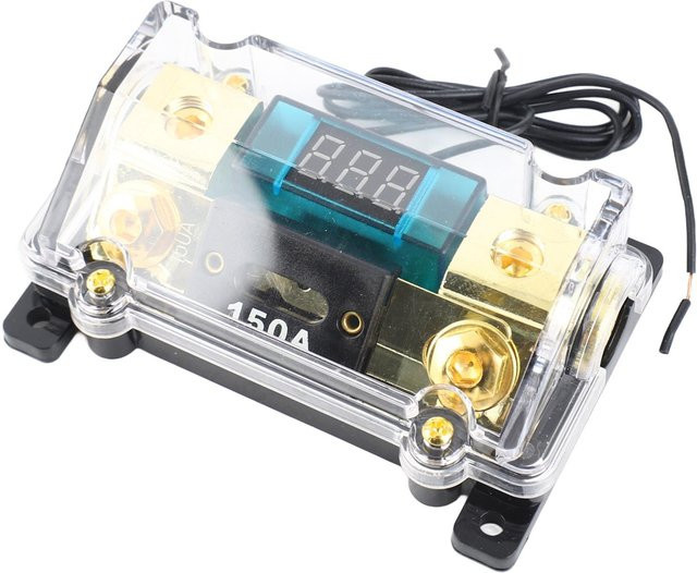 Wosawe Auto Audio Power Sicherungen Halter Stereo Verteilung Block Box mit Digital Display 150A in Transparent - Bild 1