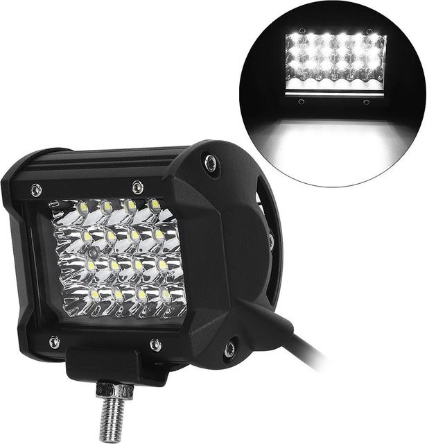 Koogeelife LED Fahrzeug-Arbeitsscheinwerfer mit 24 LEDs und 72W, IP67 wasserdicht, Stroboskoplicht für SUV, grau - Bild 1