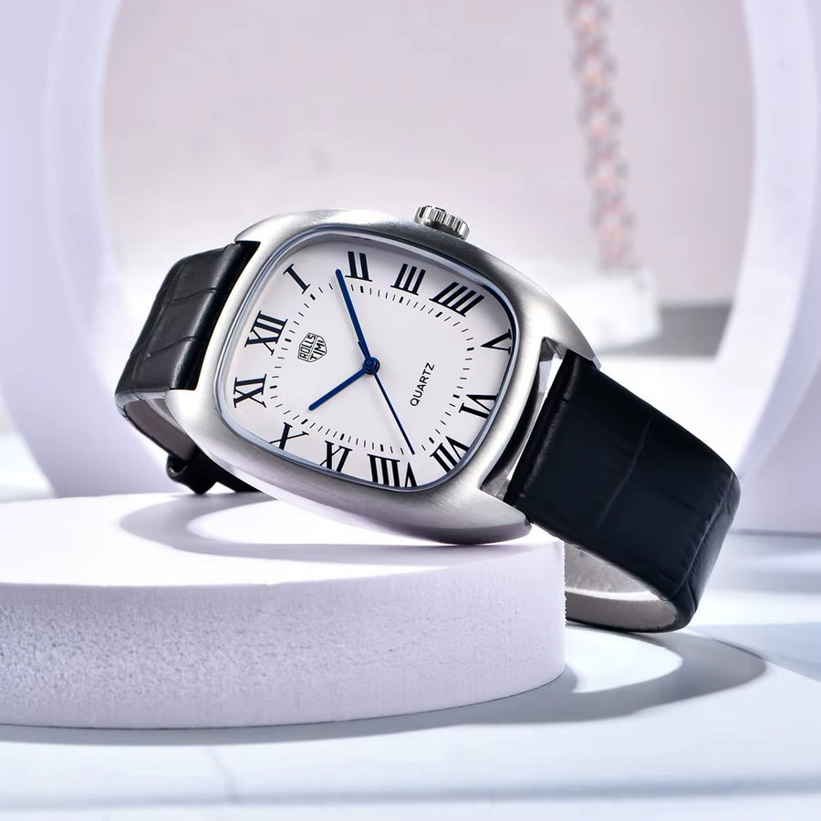 RollsTimi Herrenarmbanduhr, Quarz, Edelstahl, Schwarz, Tonneau - Bild 2