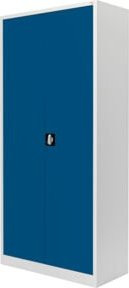 STIER Universalschrank aus Stahl mit 4 verstellbaren Fachböden und Schloss, Farbe: Enzianblau, H x B x T: 180 x 80 x 38 cm - Bild 1