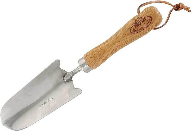 Blumenkelle mit Holzgriff aus Edelstahl zur Umpflanzung und als Blumenschaufel - Bild 1