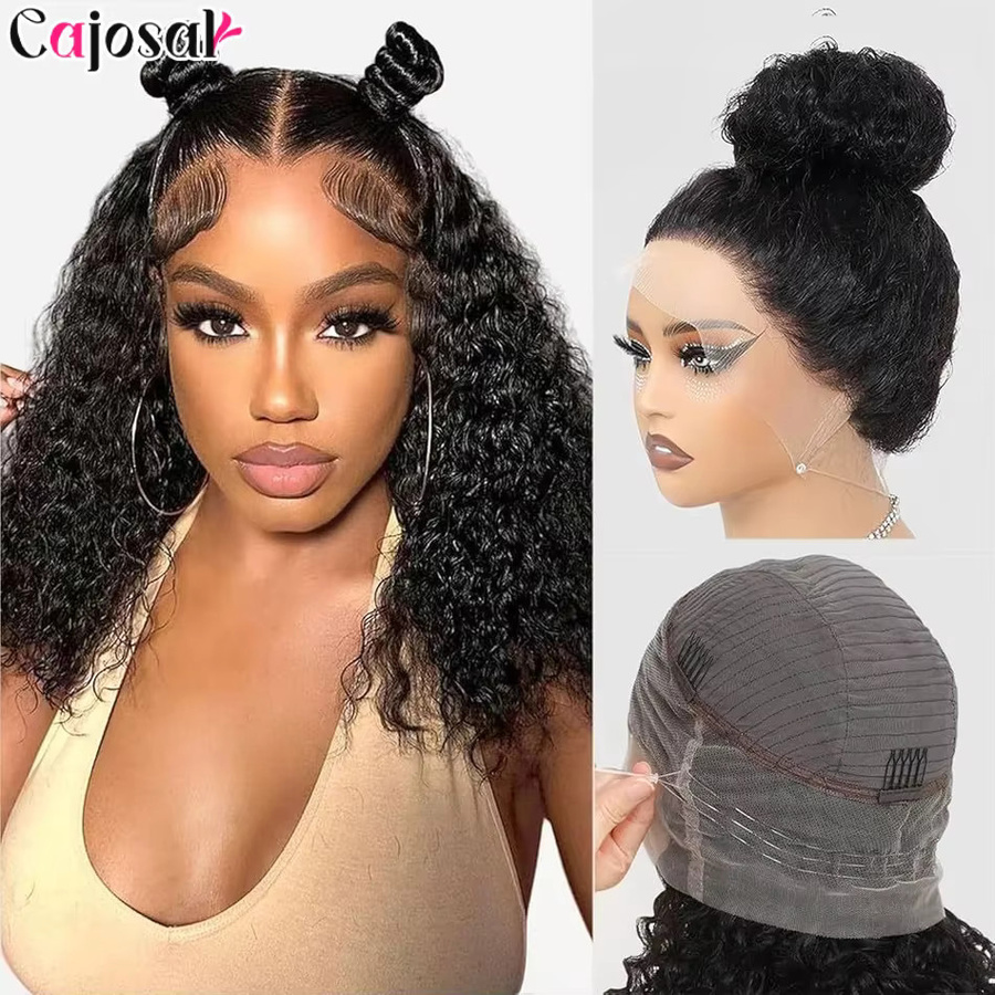 CAJOSAL Perücke, Kinky Curly, Schwarz, 30 Zoll, Echthaar - Bild 2
