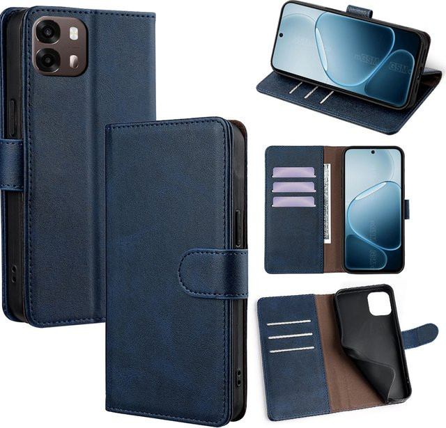 Vintage Handyhülle aus PU-Leder mit Magnetverschluss für OPPO A6 Pro A6S A6X A5X A5 A3 Pro F29 K13 Turbo Pro A80 A60 A40 in Blau und Lila - Bild 1