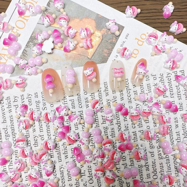 iigen KT Kitty Tanghulu Nagelcharms, 100 Stück, Glänzend - Bild 1