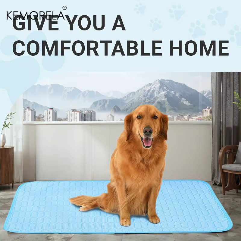 KEMORELA Kühlmatte für Hunde in Blau mit geometrischem Design aus Textilgewebe - Bild 2