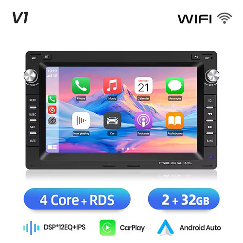 Junsun 7-Zoll Android Autoradio mit kabellosem CarPlay und Android Auto in Schwarz für VW Passat, Golf, Polo und Seat Modelle - Bild 8