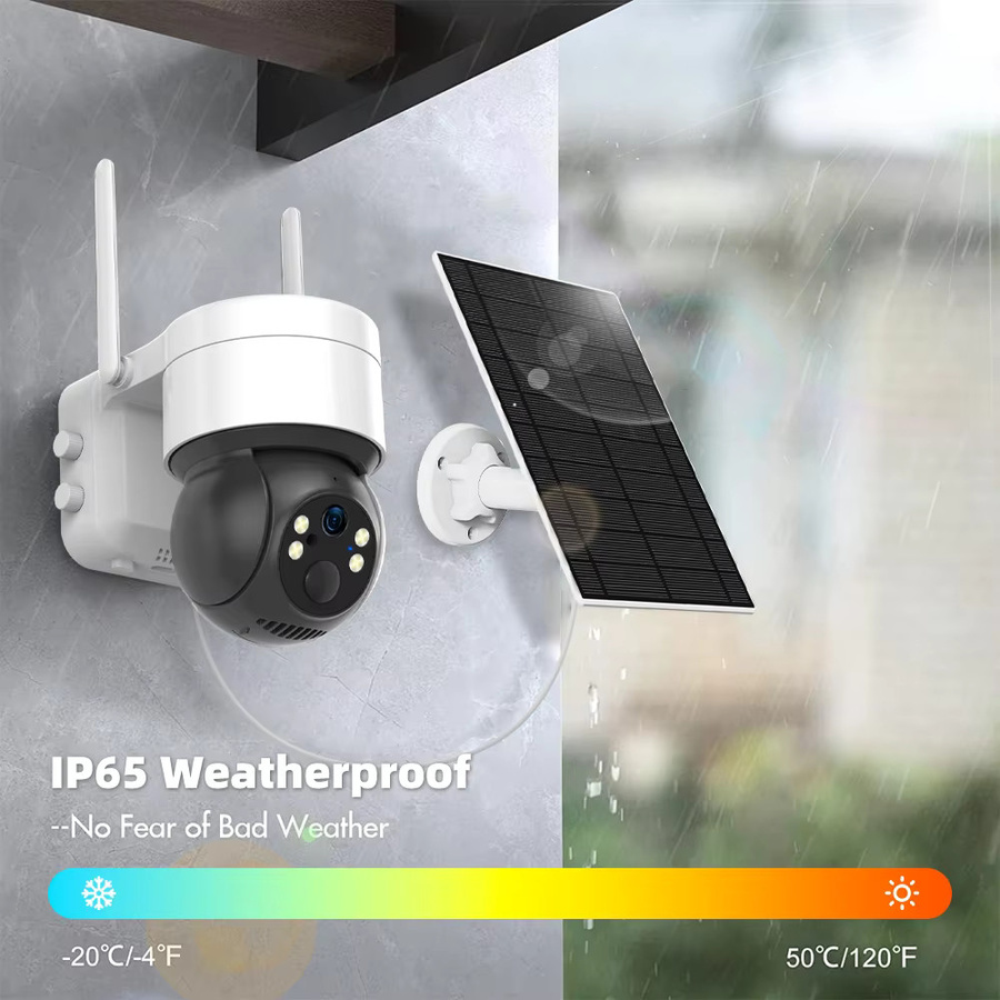 REHENT Solar Außenkamera mit 4G LTE, WiFi und 3MP Auflösung, PTZ Sicherheitsoberkamera mit Motion Tracking und Nachtsicht, steuerbar über Tuya SmartLife App, Farbe: Weiß - Bild 6