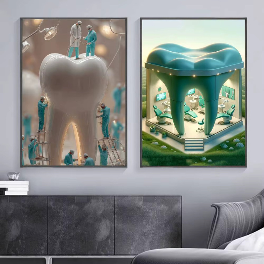 KAYOU Zahnimplantat Dental-Kunst-Poster als selbstklebender wasserdichter Wandaufkleber für Kaffeehaus und Bar - Bild 3